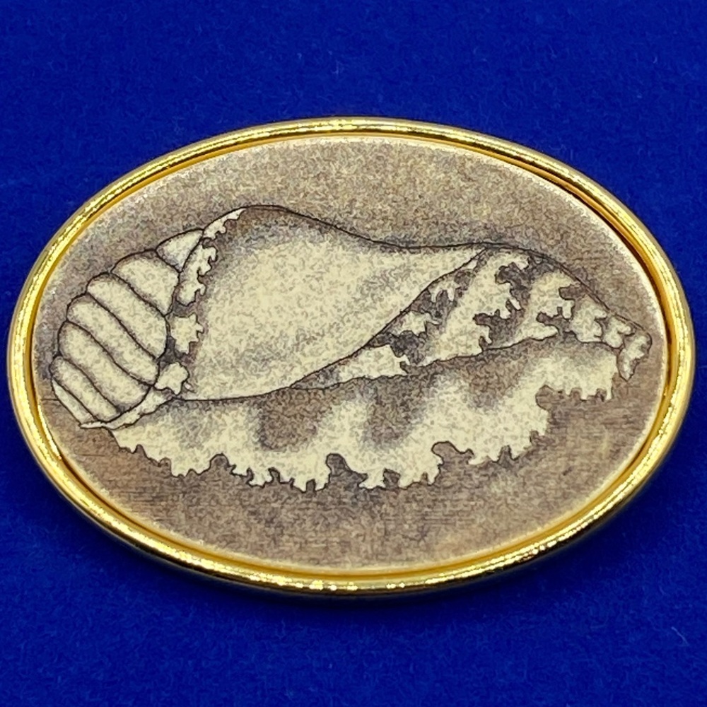 Vintage Museum of Fine Arts Shell Brooch
